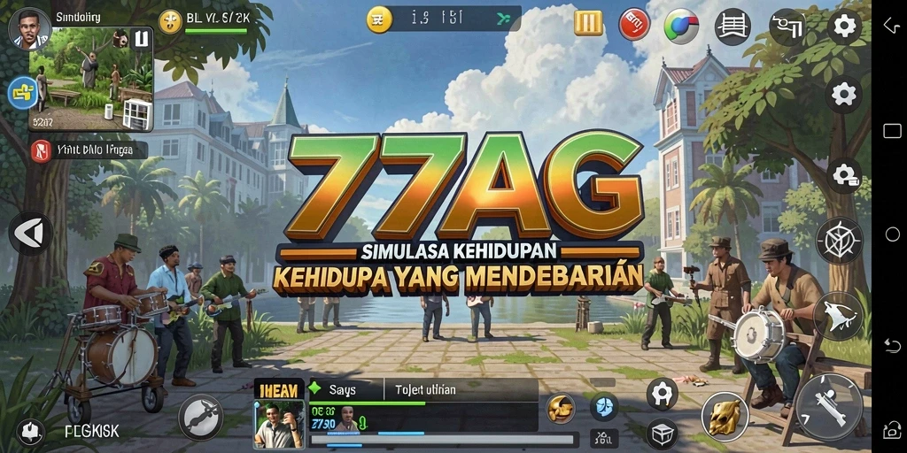 Screenshot gameplay <strong>77AG</strong> yang memperlihatkan interaksi karakter.