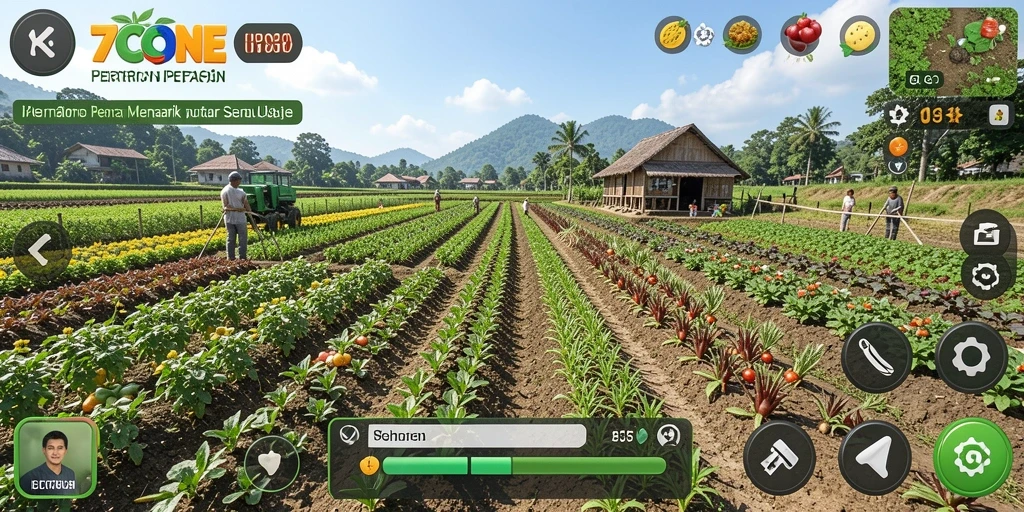 Gameplay seru dalam 7CONE dengan pertanian yang memukau.