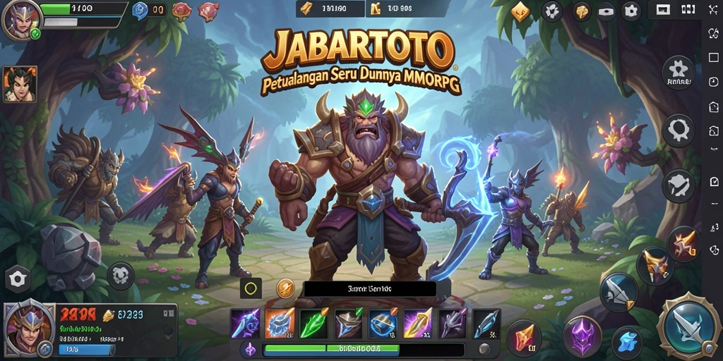 Screenshot utama JABARTOTO yang menampilkan pertempuran seru dalam dunia MMORPG.