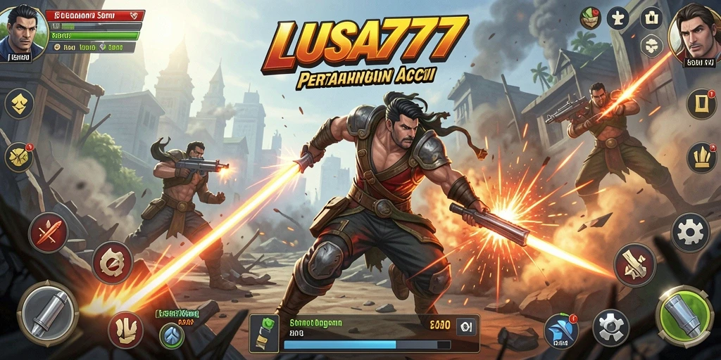Tampilan aksi seru dalam gameplay LUSA777 yang mendebarkan.