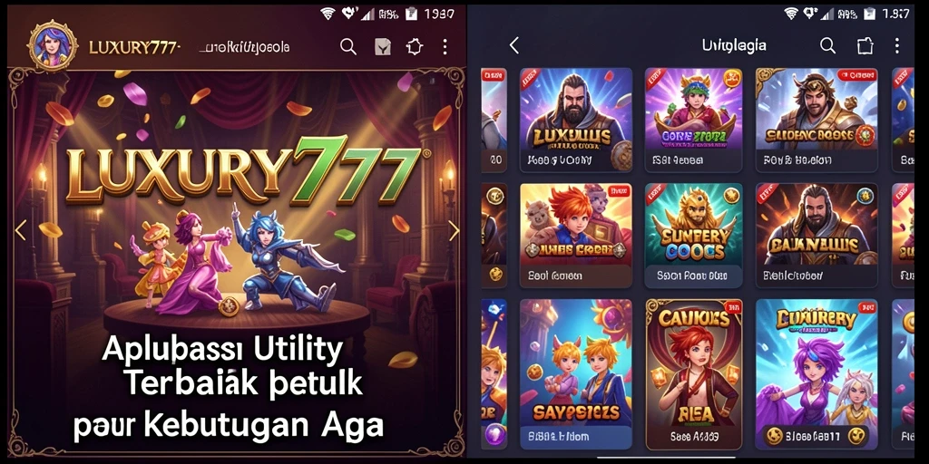 Tampilan utama LUXURY777 dengan fitur utility yang intuitif.