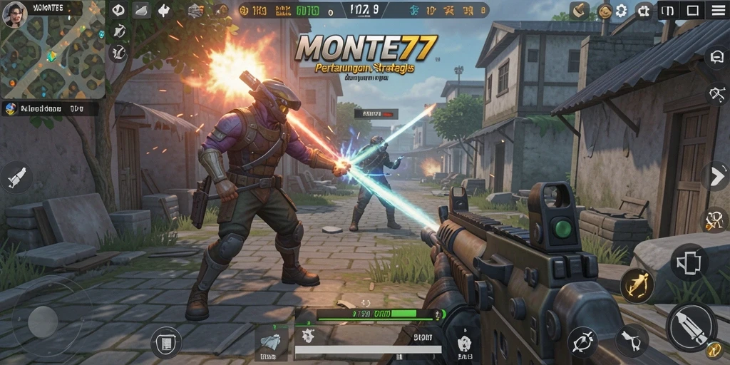 Tangkapan layar <strong>MONTE77</strong> menampilkan aksi seru dalam pertempuran TPS.