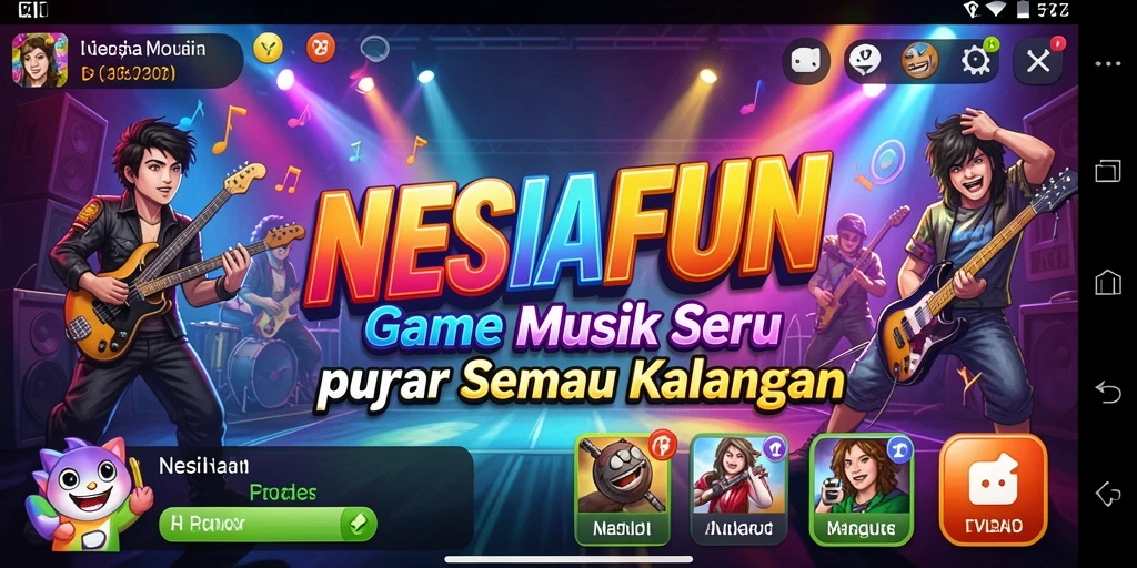 Tampilan screenshot <strong>NESIAFUN</strong> menampilkan pemain menikmati permainan musik interaktif.