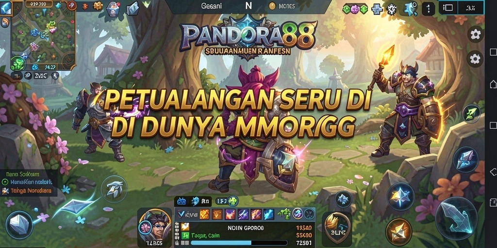 Screenshot gameplay PANDORA88 menampilkan pertarungan seru antar pemain di dunia fantastis.