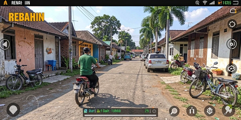 Tangkapan layar gameplay REBAHIN menampilkan keseruan interaksi dan simulasi.