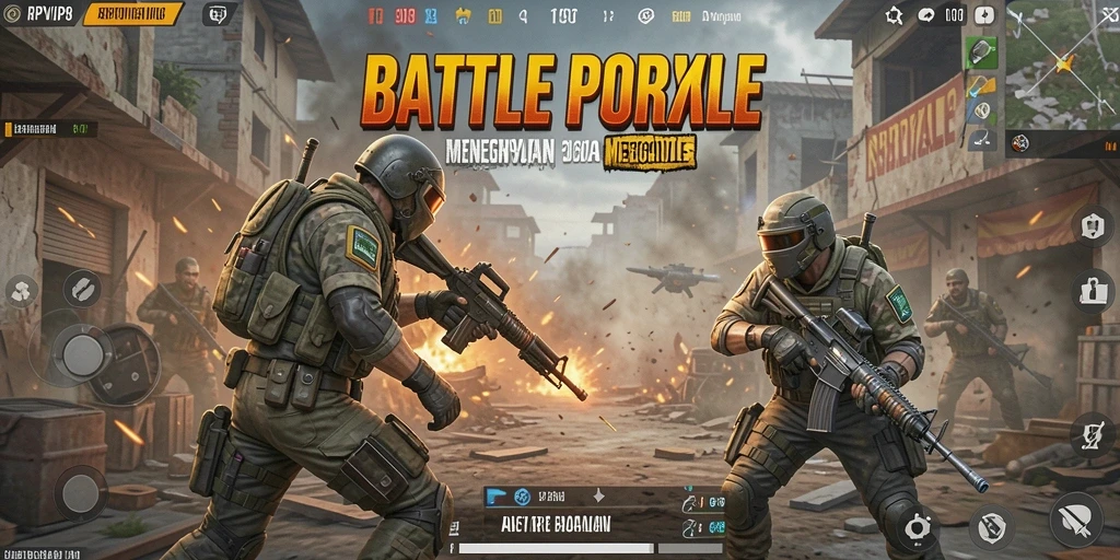 Screenshot utama RPVIP8 menampilkan aksi seru Battle Royale.