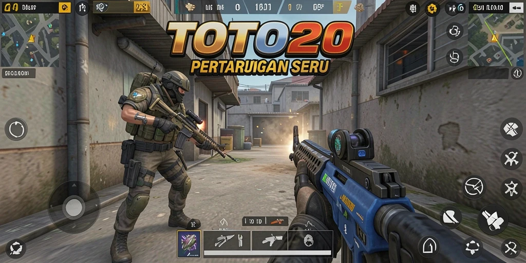 Tampilan gameplay seru di TOTO20 dengan aksi FPS intens.