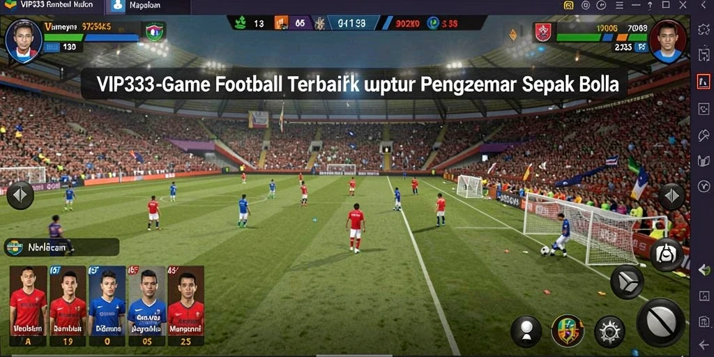Screenshot VIP333 menunjukkan aksi seru di lapangan Football.
