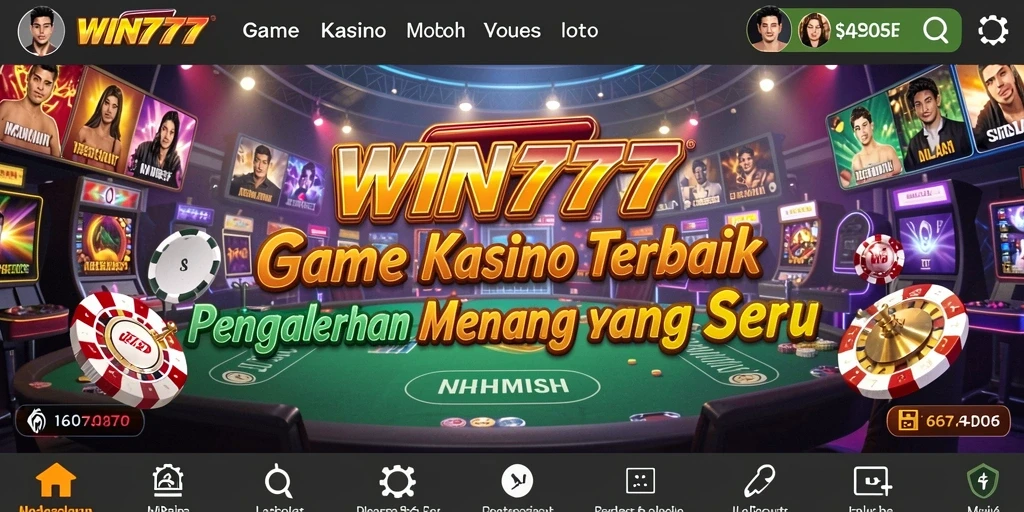 Tampilan gameplay kasino yang menarik dan mendebarkan di WIN777.