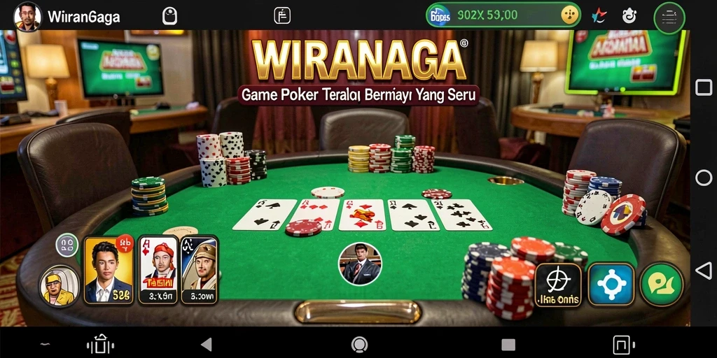 Tampilan menarik gameplay poker di WIRANAGA.